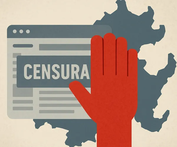 lustración sobre la censura en medios de comunicación de Hidalgo debido a dependencia de recursos públicos y autocensura en temas de riesgo.