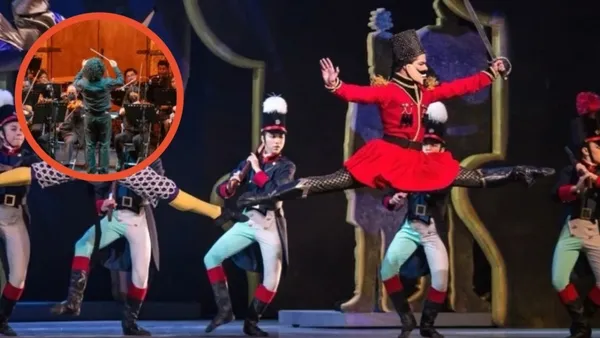 Presentación de El Cascanueces sobre hielo en el Poliforum de la UAEH.