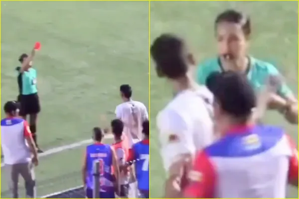 Durante la transmisión en vivo se vio cómo el futbolista Javier Bolívar da una cachetada a la arbitra Vanessa Ceballos.
