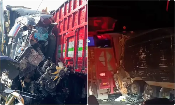 Un choque por alcance entre dos tractocamiones en el km 91 del Arco Norte provoca el cierre parcial de la circulación con dirección a Atlacomulco, en el tramo Apaxco - Atitalaquia.