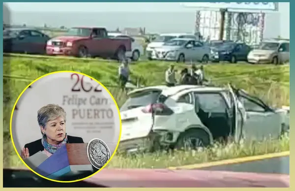 Escoltas de la secretaria de la Semarnat, Alicia Bárcenas, sufrieron un accidente la mañana de este viernes 5 de septiembre en la autopista México-Pachuca.