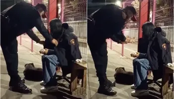Efectivos de la Policía Bancaria e Industrial (PBI) brindaron auxilio y resguardo a la adolescente de 16 años en las instalaciones del CETRAM Politécnico antes de canalizarla ante las autoridades correspondientes. Foto: Cortesía SSC CDMX
