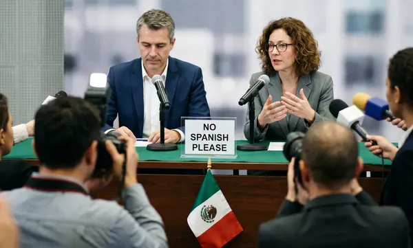 Periodistas hispanohablantes enfrentaron restricciones de la FIFA para formular preguntas en español durante el Mundial, desatando críticas de figuras como Thierry Henry. Foto: Imagen generada por IA con Gemini