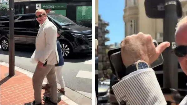 Raúl Rocha Cantú caminando por el Boulevard des Moulins en Mónaco