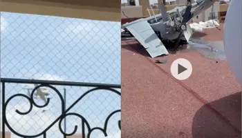 Un avión no tripulado cayó este lunes 20 de octubre sobre el techo de una casa en la privada Trentino, en el fraccionamiento Los Viñedos, en Zempoala, Hidalgo.