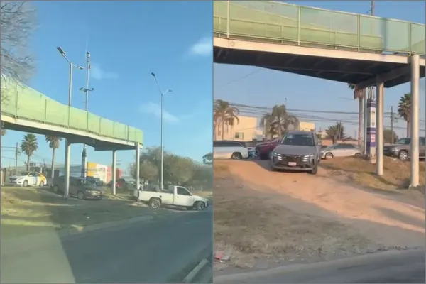Automovilistas utilizan un retorno “hechizo” sobre el bulevar Felipe Ángeles, invadiendo el carril confinado del Tuzobús para evitar el tráfico y las obras en avenida Las Torres.
