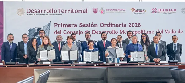 Sesión del Consejo de Desarrollo Metropolitano del Valle de México donde se aprobó la incorporación de siete municipios de Hidalgo