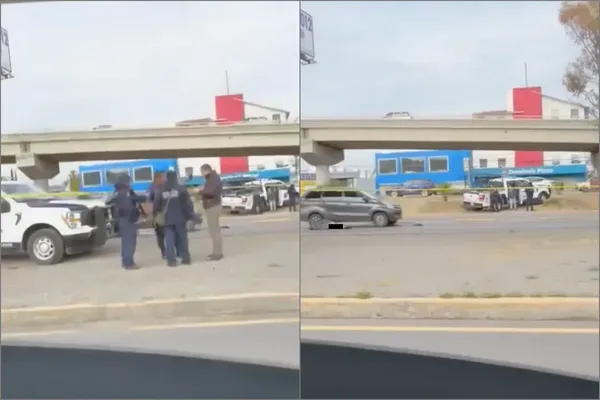 Una persona de la tercera edad fue embestida por un vehículo sobre el bulevar Felipe Ángeles, frente a la Plaza de Toros. Foto: Cortesía