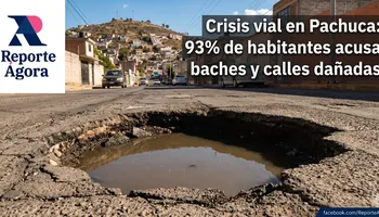 Automovilistas y peatones de Pachuca enfrentan diariamente el deterioro de la carpeta asfáltica. La capital de Hidalgo se posiciona en el tercer lugar del ranking nacional de baches del INEGI. Foto: Reporte Ágora