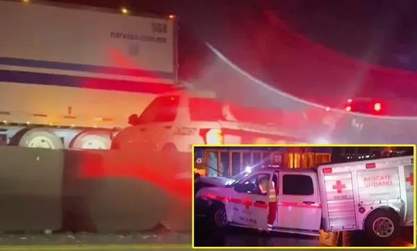 Un múltiple percance sobre la autopista Arco Norte, a la altura de Sanctórum, dejó dos paramédicos de la Cruz Roja lesionados tras ser embestidos mientras atendían un choque previo entre unidades de carga.