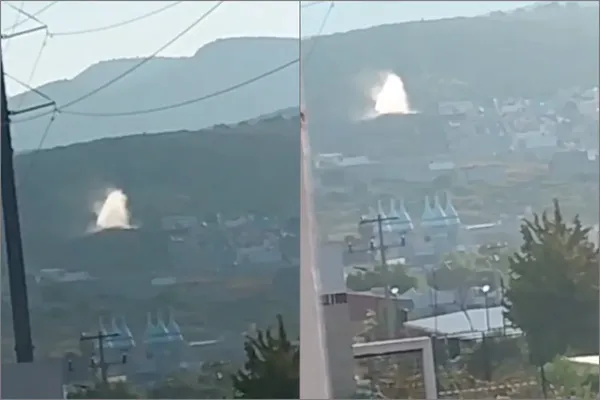 La columna de agua alcanzó una altura considerable, siendo perceptible desde distintos puntos del municipio de Mineral de la Reforma. Fotos: Cortesía