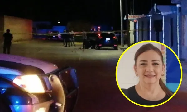 Elementos de seguridad resguardan la zona tras el ataque armado contra la dirigente de Morena y maestra María Lucía Mora en Chihuahua. Foto: Cortesía/Facebook: Emergencias Region Centro Sur