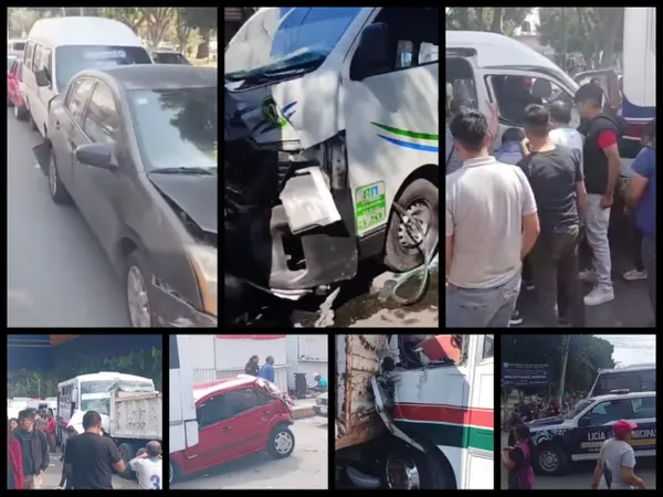 Vehículo de carga del Ayuntamiento de Ecatepec impacta autobús tras presunta falla mecánica