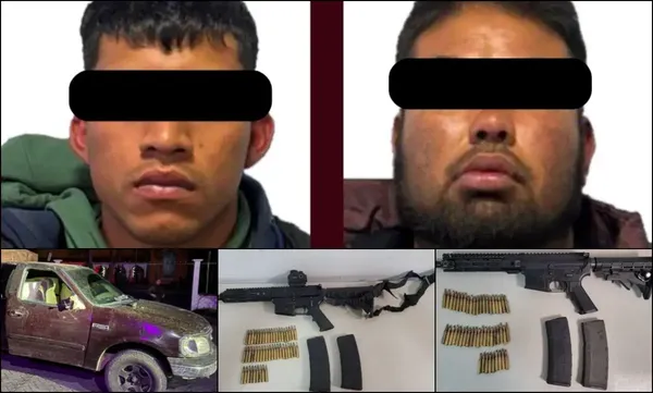 Elementos de la SSPH y del Mando Coordinado detuvieron a dos hombres tras una persecución en la Carretera Pachuca-Sahagún, a quienes aseguraron armas de uso exclusivo del Ejército y varios cartuchos útiles.