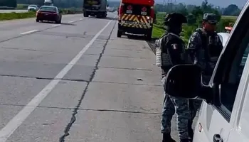 Operativo de seguridad en el kilómetro 86+200 del Arco Norte, en El Cardonal, Atitalaquia
