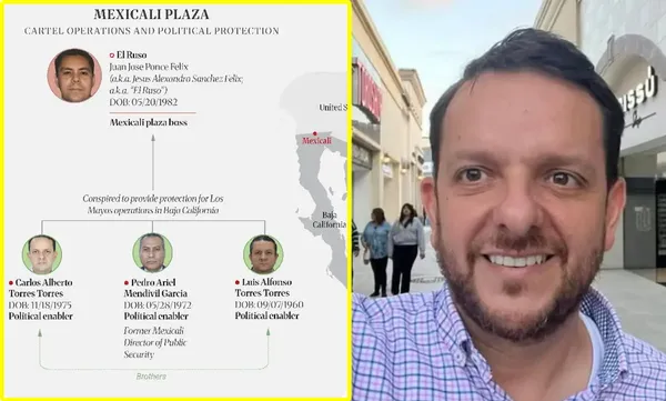 Carlos Torres Torres, excoordinador de Proyectos Estratégicos de Baja California y exesposo de la gobernadora Marina del Pilar, fue sancionado por la OFAC de EU debido a presuntos nexos con el Cártel de Sinaloa.