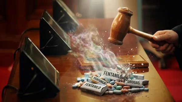 Justicia condenando a traficantes de fentanilo