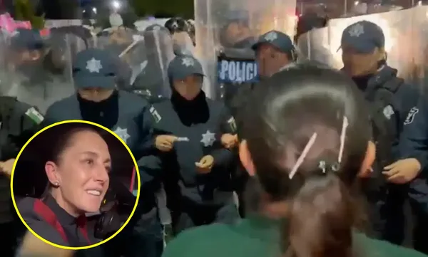Elementos policiales replegaron a los trabajadores de la clínica 36 del IMSS que se manifestaron por más de 10 horas sobre el bulevar Felipe Ángeles en Pachuca.