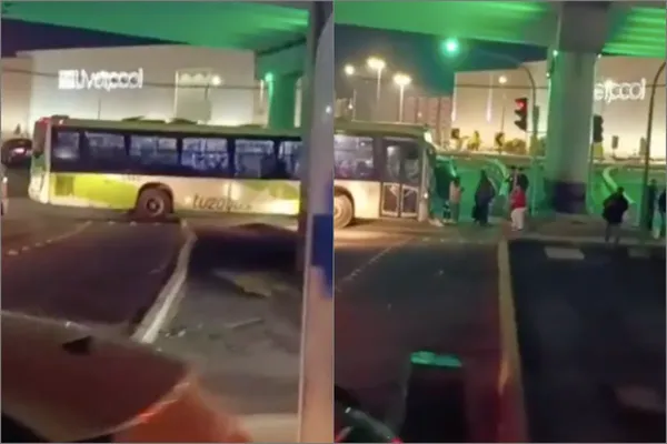 Un vehículo particular que se pasó el alto provocó un accidente con una unidad del Tuzobús frente a Galerías Pachuca.