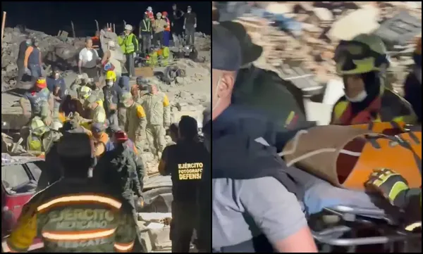 Personal del Ejército Mexicano coordina maniobras de salvamento para trasladar al menor de 11 años rescatado en Caraballeda, Venezuela. Foto: Redes Sociales / Delcy Rodríguez
