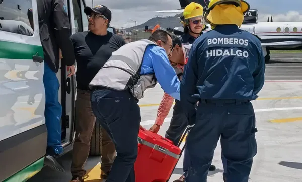 En el Hospital General de Zona No. 1 del IMSS en Pachuca se llevó a cabo una exitosa procuración multiorgánica con apoyo de traslado aéreo estatal. Foto: SSH