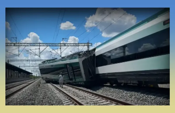Una unidad del Tren Maya se descarriló este martes 19 de agosto en la estación Izamal, en Yucatán.