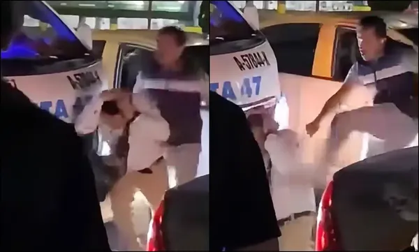 La noche del jueves 20 de agosto, un taxista fue captado mientras golpeaba a un joven frente a Plaza Universidad, en Mineral de la Reforma, para después huir a bordo de la unidad.