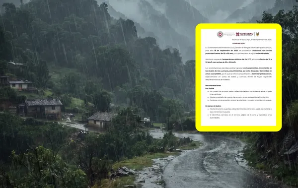 Comunicado del Sistema Estatal de Protección Civil de Hidalgo sobre lluvias fuertes y bajas temperaturas
