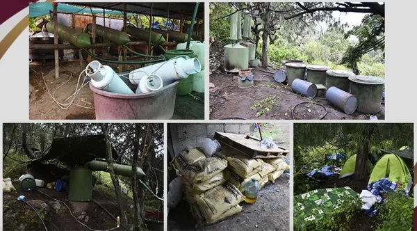 SSPH desmantela narcolaboratorio en Acatlán con 52 mil dosis de cristal y armas largas