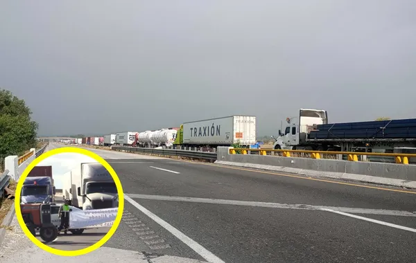 loqueo del Arco Norte en Tula; campesinos mantienen cerrada la autopista en ambos sentidos por más de 21 horas.