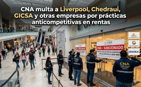 etrero de 'Cerrado' en un local comercial vacío dentro de un centro de lujo en México.