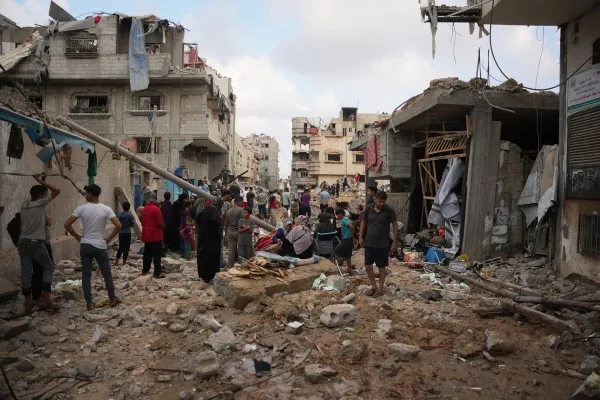 Distribución de ayuda alimentaria en la Franja de Gaza