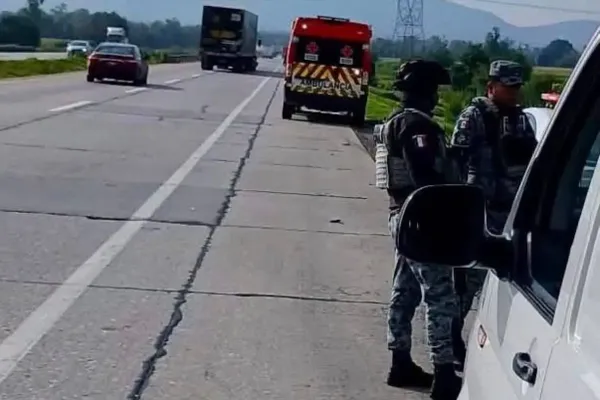 Operativo de seguridad en el kilómetro 86+200 del Arco Norte, en El Cardonal, Atitalaquia