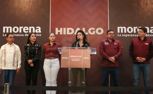 Luisa Alcalde visita Pachuca y afirma que en Morena se vale levantar la mano