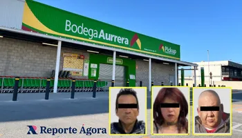 La Secretaría de Seguridad Pública de Hidalgo informó la detención de tres personas por su presunta participación en el robo a la tienda Aurrera de Viñedos, ubicada en Zempoala. Foto: Reporte Ágora/ SSPH