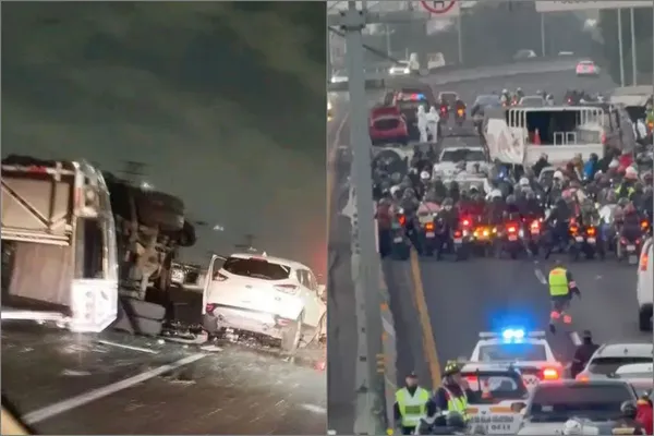 Dos personas murieron, entre ellas un menor de 17 años, tras un fuerte accidente registrado esta madrugada en la Autopista México - Pachuca, a la altura de Ecatepec.