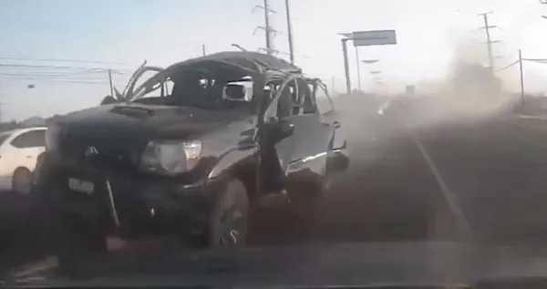 Fue en inmediaciones del Aeropuerto Internacional Felipe Ángeles (AIFA), la zona donde ocurrió la explosión del vehículo de Francisco Beltrán, "El Payín", en lo que CNN califica como una operación de la CIA. Foto: Captura de pantalla