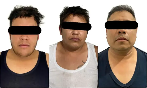 Agentes de la SSPH aseguraron el tractocamión robado, dosis de presunta droga e inhibidores de señal tras cerrar el paso a los sospechosos en Singuilucan. Foto: Especial SSPH