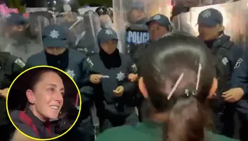 Elementos policiales replegaron a los trabajadores de la clínica 36 del IMSS que se manifestaron por más de 10 horas sobre el bulevar Felipe Ángeles en Pachuca.
