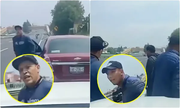 Un vehículo Chevrolet Aveo guinda fue utilizado por tres sujetos que se hicieron pasar por agentes de investigación para encarar a un automovilista a la altura de Tecámac, en la autopista México-Pachuca. Fotos: Captura de pantalla / Redes Sociales