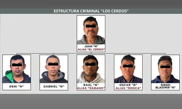 Agentes de la FGJEM cumplimentaron las órdenes de aprehensión contra el líder y tres integrantes de los “Cerdos”, señalados por secuestro exprés y robo en Hidalgo y el Estado de Mexico.
