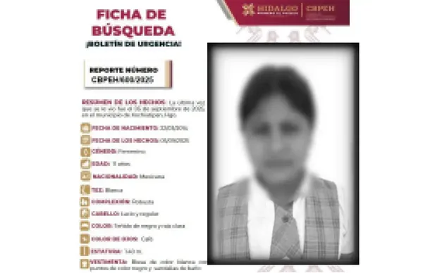 Fue hallado el cuerpo sin vida de la niña Marisela Bautista quien salió el 5 de septiembre rumbo a la escuela y ya no regresó, en la comunidad de Ixtaczoquico, Xochiatipan, Hidalgo.