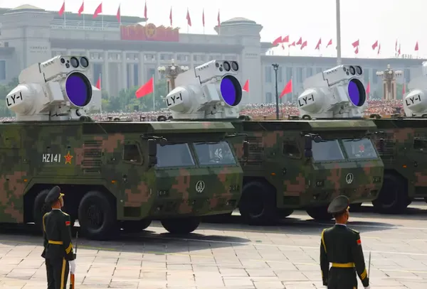 Arma láser naval LY-1, una de las innovaciones militares que China presentó en el desfile militar para conmemorar el 80 aniversario del fin de la Segunda Guerra Mundial.