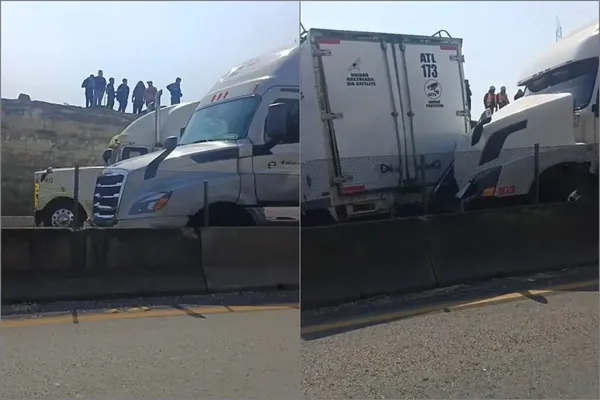 Varios tráileres colisionaron la mañana de este jueves en el tramo Querétaro-Tula 2, dejando la autopista Arco Norte completamente bloqueada en dirección a Puebla.