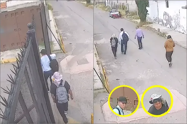 Cámaras de seguridad registraron la forma en cómo dos hombres ingresaron a una vivienda en Privada Valle de las Flores, en Pachuquilla, Mineral de la Reforma.