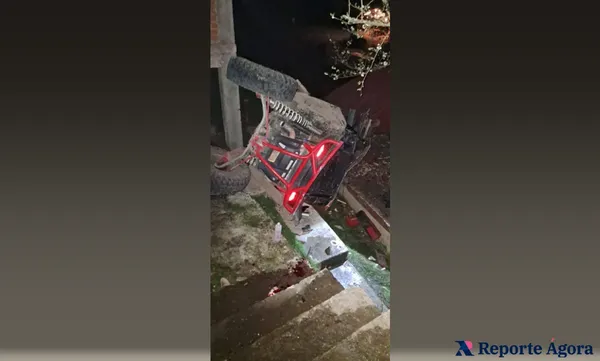 El Razer se volcó tras descender de regreso hacia Mineral del Chico, debido al exceso de velocidad. Foto: Cortesía