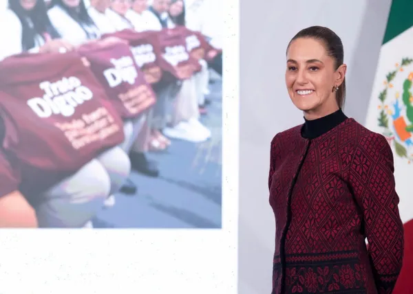 Claudia Sheinbaum en conferencia matutina desde Palacio Nacional.