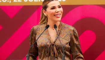 Marina del Pilar Ávila, gobernadora de Baja California, durante evento oficial