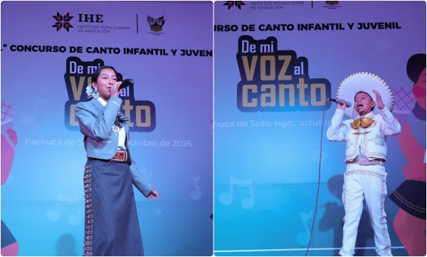Estudiantes de Educación Básica destacan su talento artístico en el Concurso de Canto "De mi Voz al Canto", iniciativa con la que el IHE promueve la cultura en las aulas.