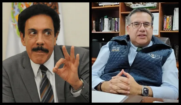 Omar Fayad Meneses, exgobernador de Hidalgo, durante entrega de documentos a la ASEH